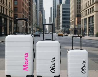 Modern White Hardshell Luggage Set: 3-Piece Spinner Suitcase