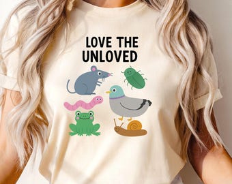 Funny Animal T-Shirt: Love the Unloved Pigeon, Rat, Frog Graphic Tee