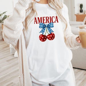 Comfort Colors Coquette 4th of July Shirt: Stars & Stripes
