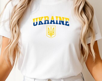 Ukraine Trident T-Shirt | Blue Yellow Patriotic Tee, Unisex Support Ukraine Shirt