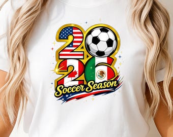 Camiseta de fútbol 2026, camiseta de fútbol de EE. UU., Canadá y México, camiseta para aficionados al fútbol, camiseta gráfica para el día del partido, regalo para amantes del fútbol