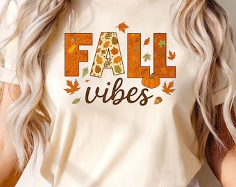Bluza z kapturem Fall Vibes Comfort Colors: sezon dyni, odzież na Święto Dziękczynienia