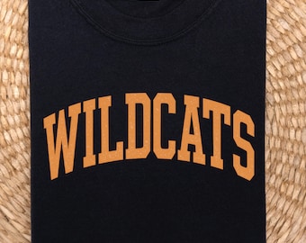 Retro Wildcats T-Shirt: Comfort Colors Vintage Mascot Tee