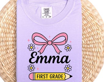 First Day of First Grade Shirt: Back To School Comfort Colors Tee