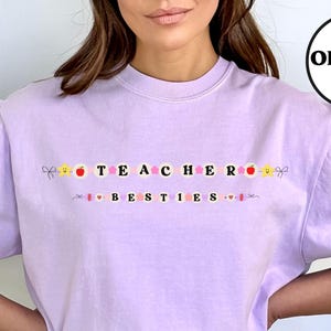 Teacher Besties Friendship Bracelet T-shirt, Cute matching Tees for Educator BFFs, Gift for Bestie BFF Teacher, Teacher Best Friends Shirt