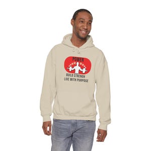 Power Hoodie, Motivational Gym Sweatshirt, Strength Training Apparel, Fitness Clothing Bild 4