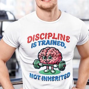 Motivational Gym T-Shirt: Discipline Is Trained - Unisex Fitness Apparel