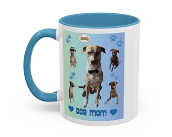 Personalisierte Hundemama Akzenttasse, individuelle Haustierliebhaber Kaffeetasse (11oz, 15oz)