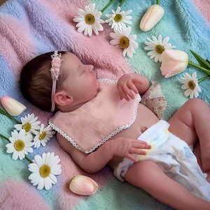 Realistic Reborn Baby Doll Laura | 20" Lifelike Vinyl Newborn Girl, Rooted Hair