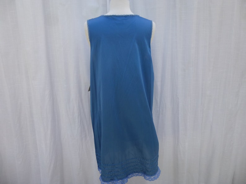 Nightgown ML Turquoise Blue Glam Garb Handmade USA Hand-Dyed Vintage Nightie Retro Lacy Gown Romantic Dress Victorian Boudoir Feminine Mori