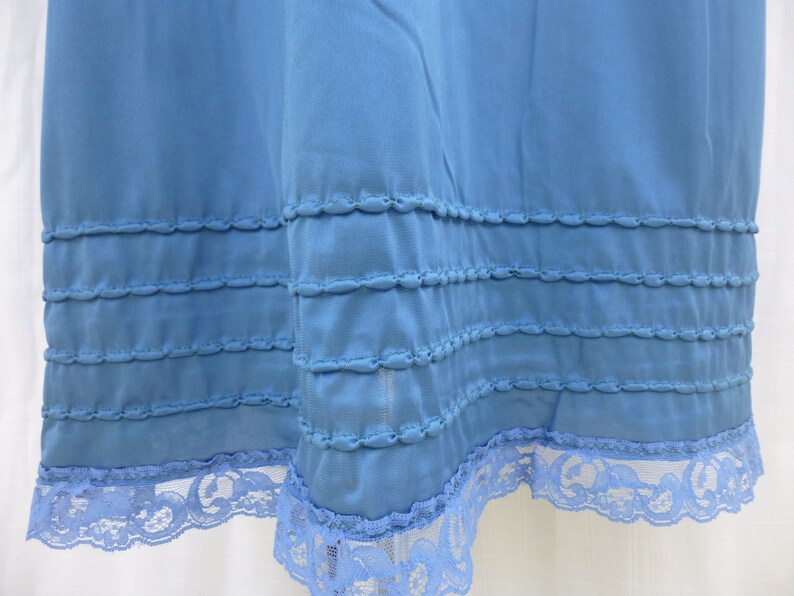 Nightgown ML Turquoise Blue Glam Garb Handmade USA Hand-Dyed Vintage Nightie Retro Lacy Gown Romantic Dress Victorian Boudoir Feminine Mori