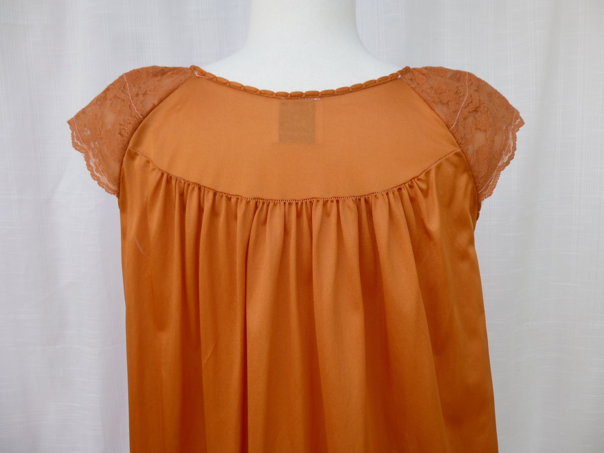 Nightgown M L Ginger Pumpkin Saffron Glam Garb Handmade USA - Etsy Ireland