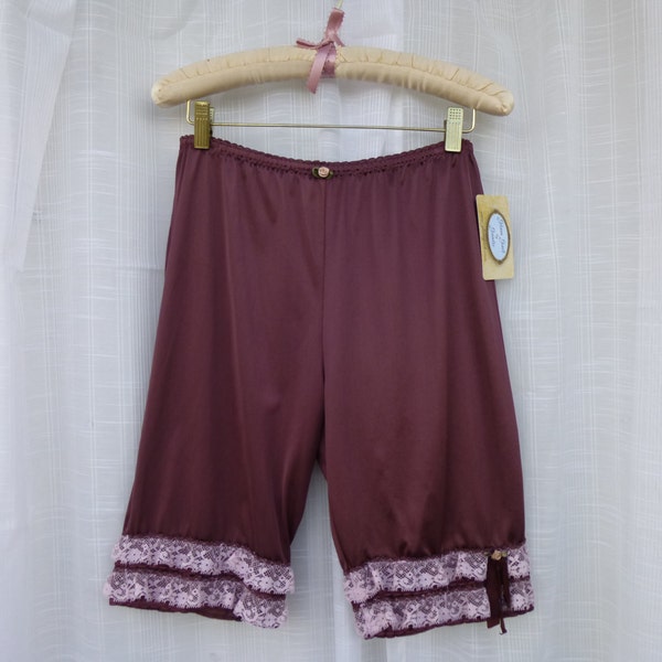 Bloomers S/M Burgundy Maroon Wine Rose Glam Garb Handmade USA Romantic Victorian Steampunk Vintage Hand Dyed OOAK Retro Rockabilly Burlesque