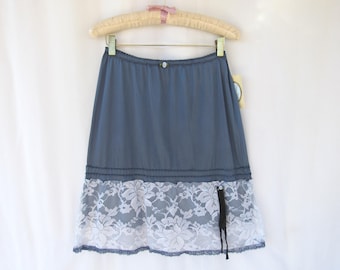 Hand-Dyed Slip Skirt: Handmade Lace Extender Half-Slip, S, Glam Garb USA | read description