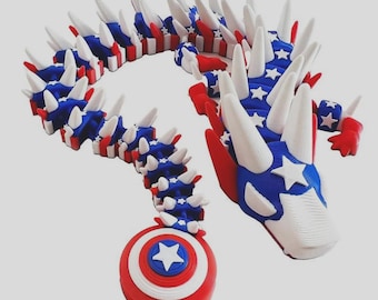 Captain America Articulated Dragon Figurine
