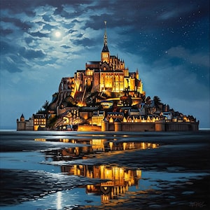 Mont Saint Michel Painting - Etsy