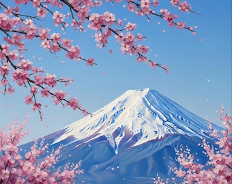 Berg Fuji Gemälde Poster