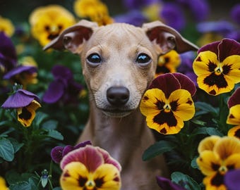 Greyhound Puppy Poster