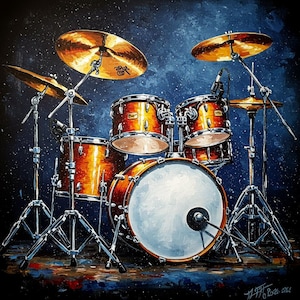Drum Set Painting Art Print