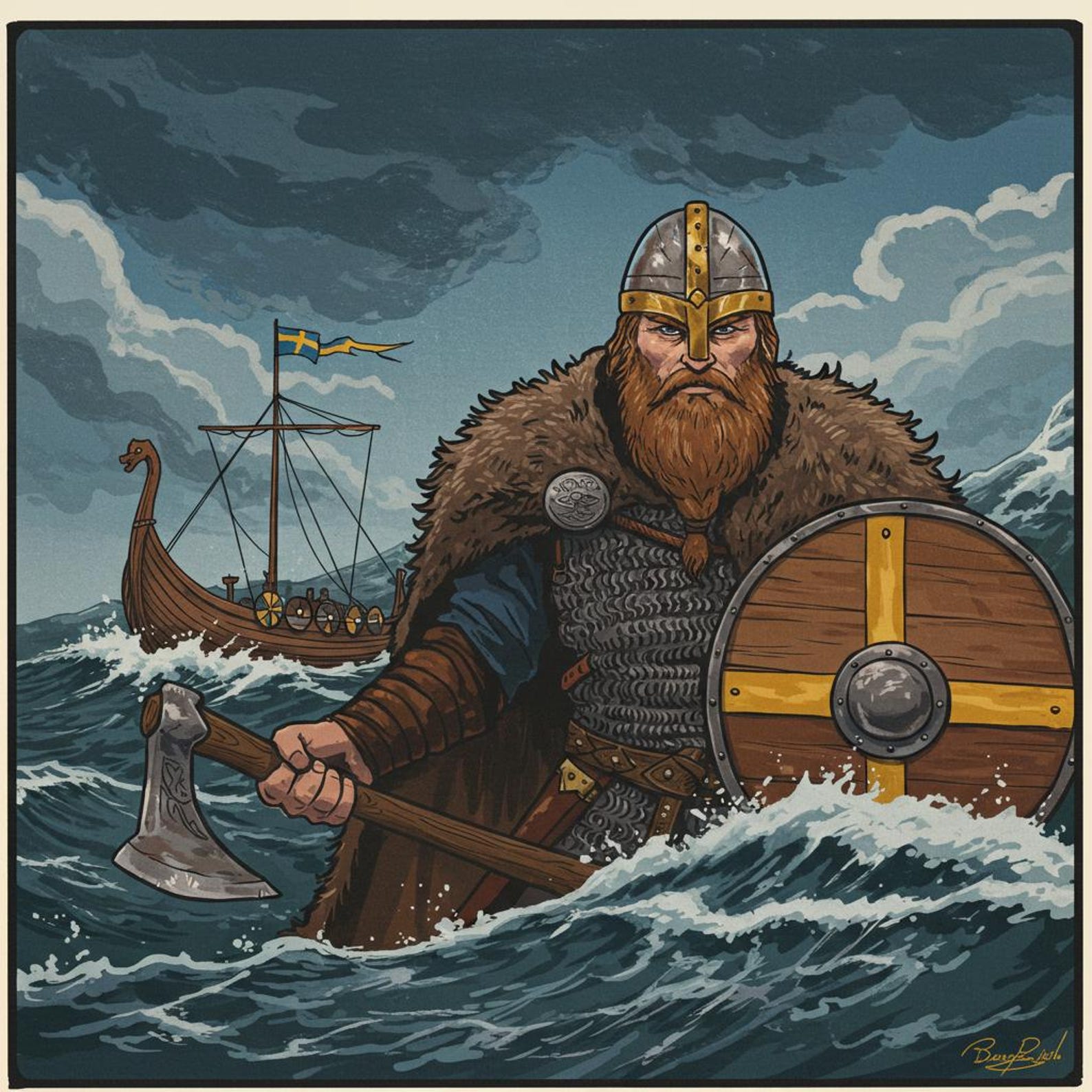 Wikinger Arts Swedish Viking Art Poster - Etsy