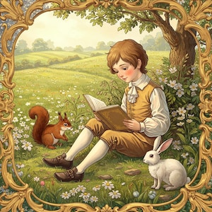 Boy Reading Poster
