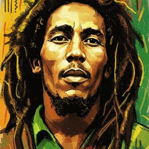 Bob Marley Abstrakte Malerei Portrait Poster