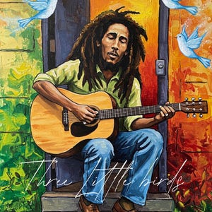 Bob Marley 3 Little Birds Poster Painting Wall Art