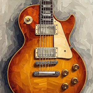 Les Paul Guitar Painting Wall Art Digital File