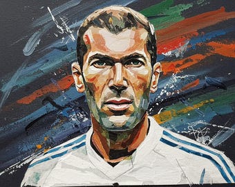 ジネディーヌ・ジダン、サッカー選手。オフセット・リトグラフ、2006年