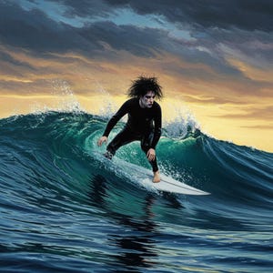 Robert Smith Surfing Painting Art Print