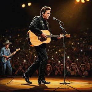 Johnny Cash On Stage Malerei