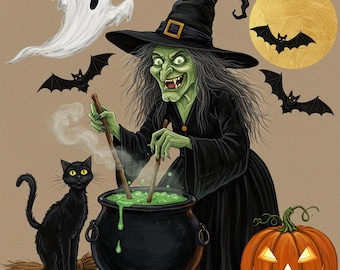 Halloween Witch Art Digital File