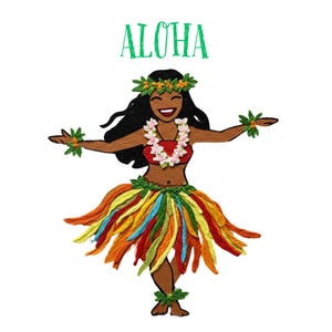 Vintage Aloha Hawaii Hula Dancer Poster Painting Wall Art Print