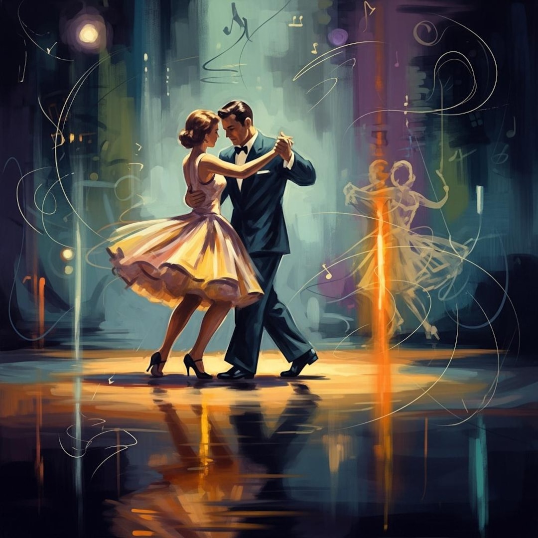 Dancing Couple Painting Poster - Etsy