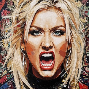 Christina Aguilera - &#39;Christina Angrylera&#39; painting poster.