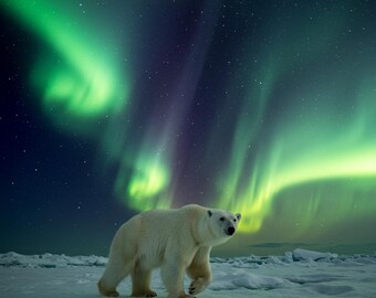 Impresión de vida silvestre del oso polar