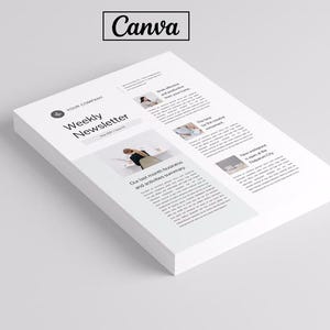 Professional Weekly Newsletter Template | Business & Corporate Newsletter | Customizable Canva Template