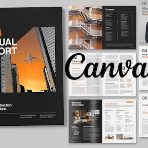 Annual Report Template | Modern Business Design | Editable Canva Template | US Letter Size | 30 Pages