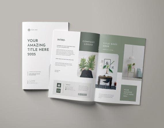 Minimalist Brochure Template: Company Profile, Brand Guide (InDesign, Canva, Word) Digital Download