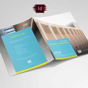 Modern Annual Report Template | InDesign | Professional Business Report | Customizable Company Report | Instant Download