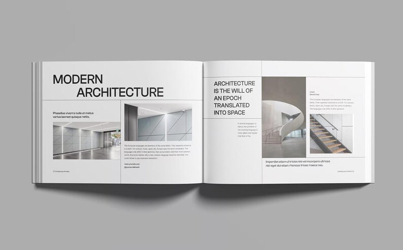 Modern Architect Portfolio Template: Minimalist Indesign & Canva ...