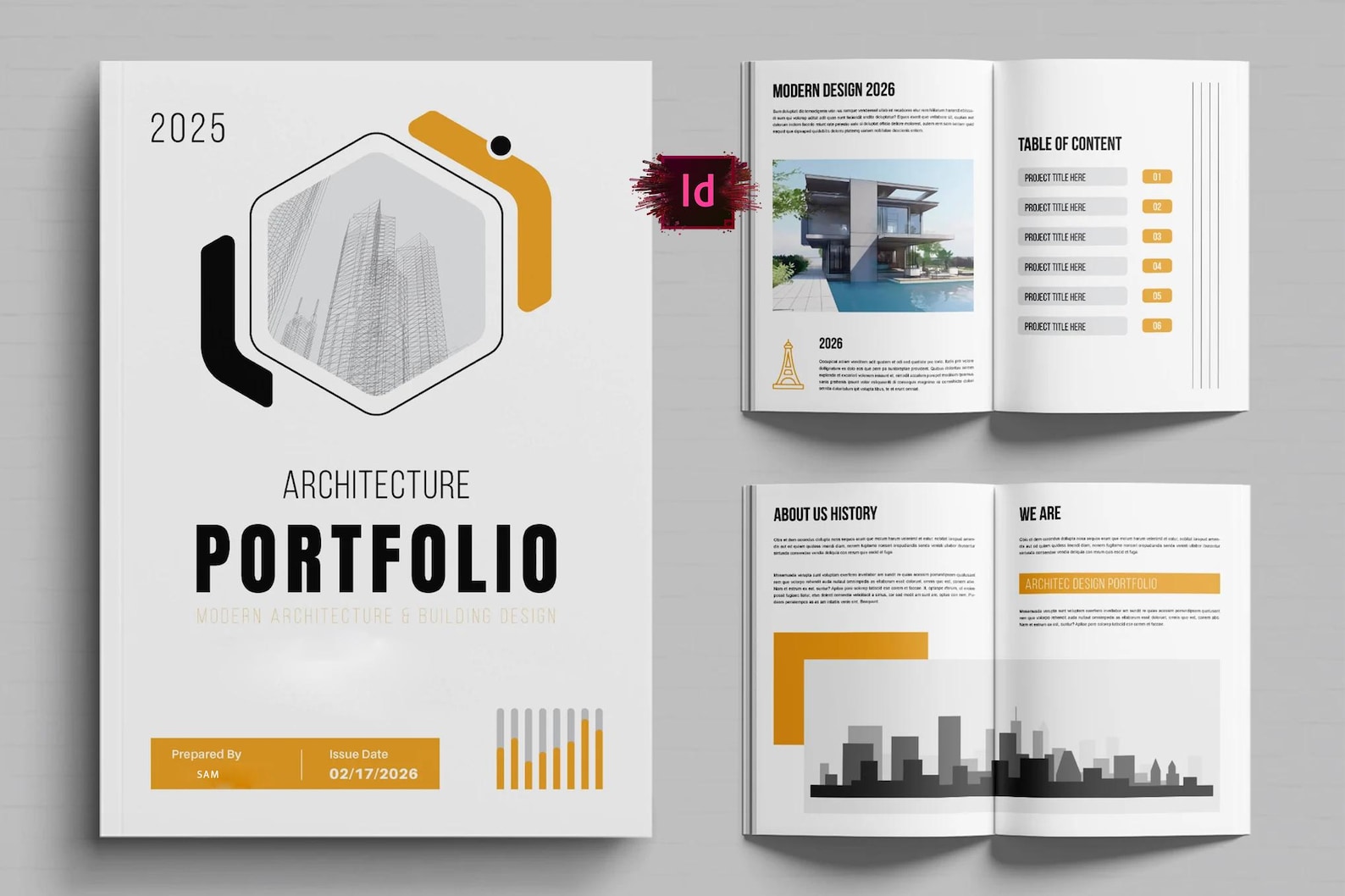 Modern Architecture Template | Indesign | A4 | Clean & Minimal Layout ...