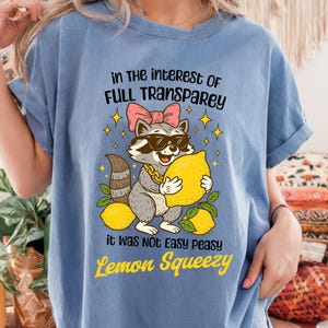 Comfort Colors® In The Interest Of Full Transparency It Was Not Easy Peasy Lemon Squeezy Raccoon Shirt, Stay Trashy Shirt, Funny Shirt