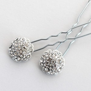 Rhinestone Bridal Hair Pins: Vintage Wedding Hair Jewelry - Set of 2