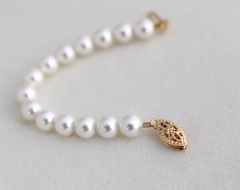 Pearl Necklace Extender: Adjustable Length, 14kt Gold Filled Fish Hook Clasp