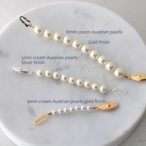 Pearl necklace extender, necklace extender, fish hook extender, adjustable necklace extender, pearl extension for necklace or bracelet zdjęcie 7