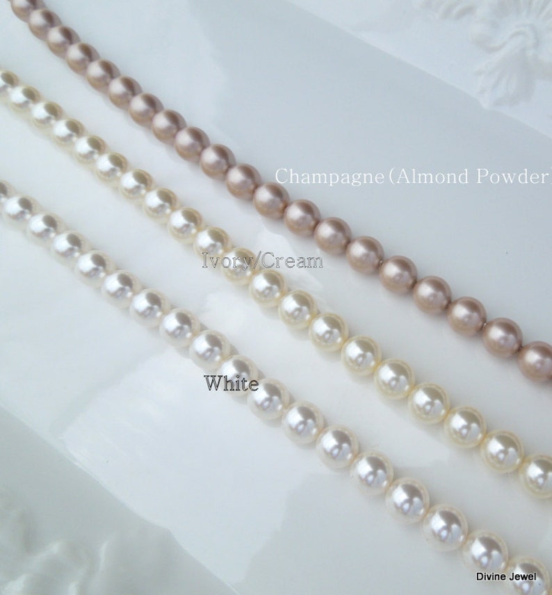 rhinestone necklace wedding necklace pearl ROSELANI pearl necklace bridal Pearl Necklace vintage style wedding rhinestone Necklace