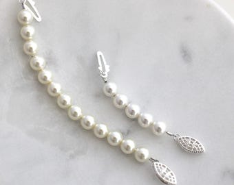 Pearl necklace extender, necklace extender, fish hook extender, adjustable necklace extender, pearl extension for necklace or bracelet SS