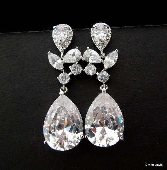 Bridal Earrings Crystal Wedding Rhinestone Image 0