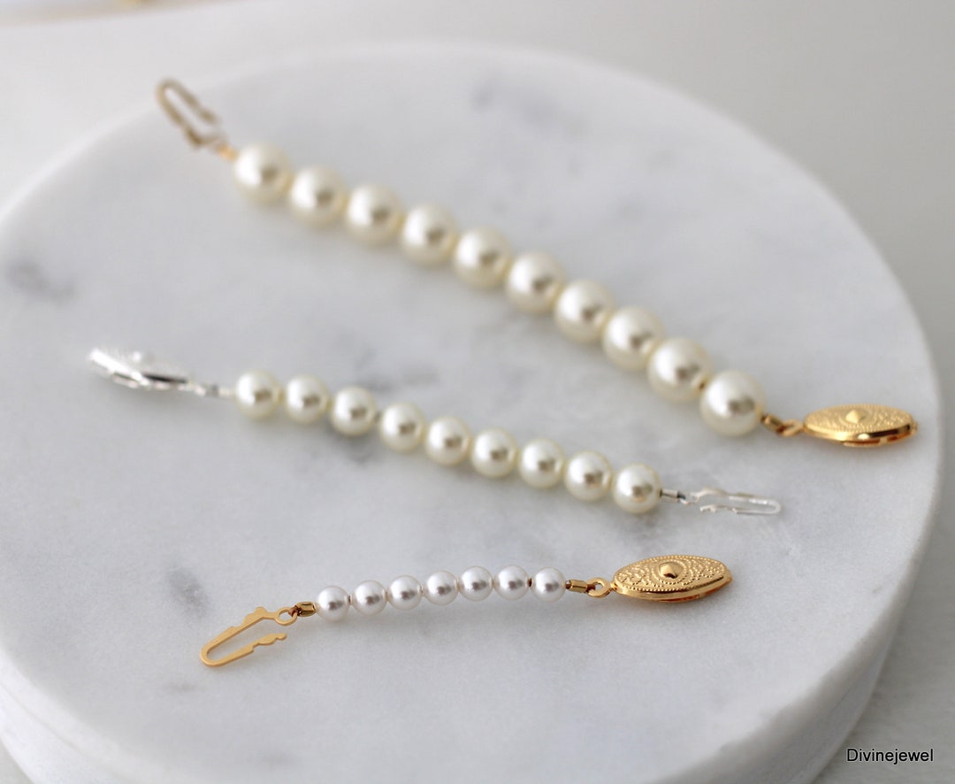 Pearl Necklace Extender, Necklace Extender, Fish Hook Extender, Adjustable Necklace Extender
